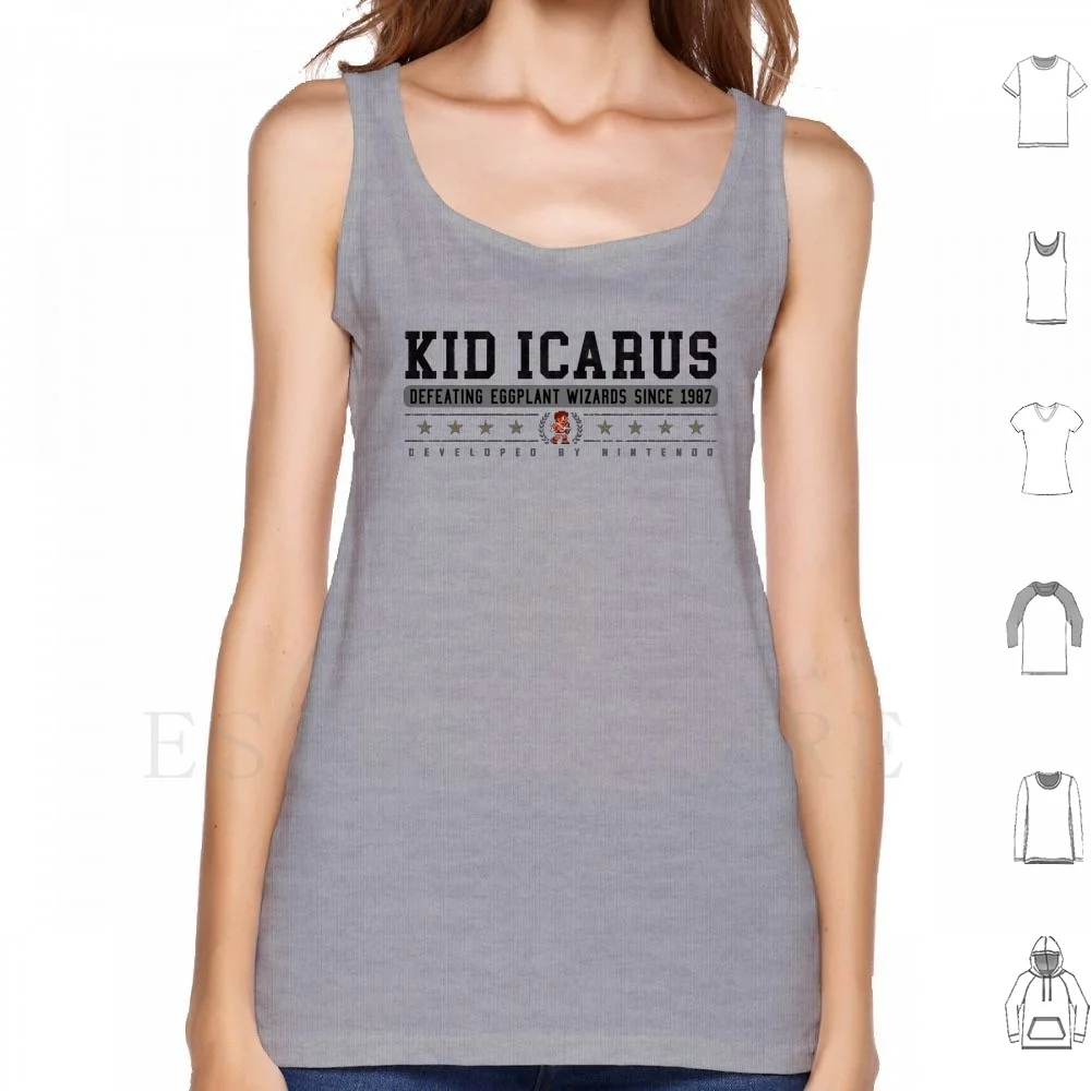 Kid Icarus-Canotte Vintage-Bianche Gilet Senza Maniche Kid Icarus Nes Famicom Super Snes Wii Console Virtuale Videogioco