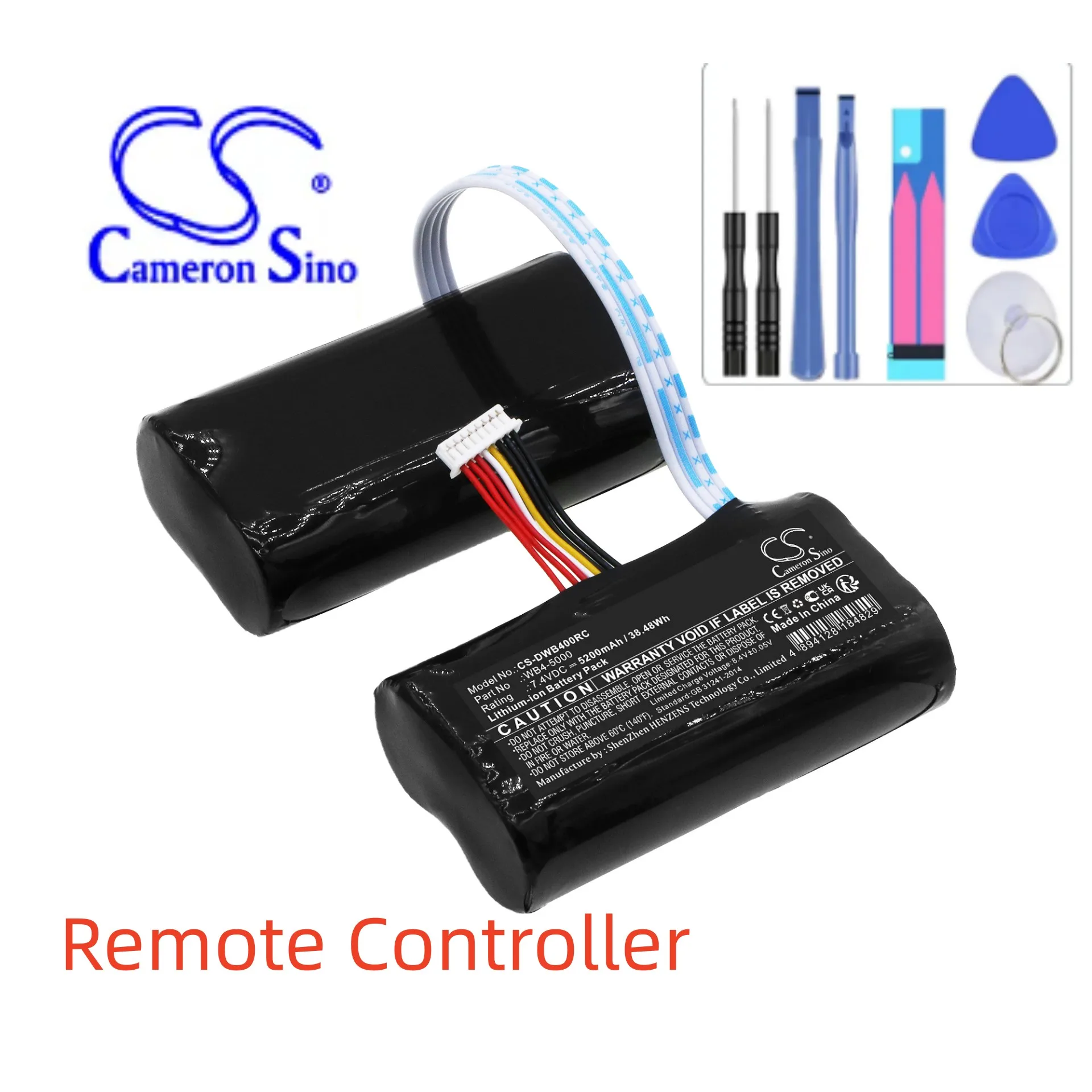 Batteria Del Telecomando Per Dji Wb4-5000 Smart Rm500 Capacità 5200Mah / 38.48Wh Colore Nero Erba Peso 179G 7.40V Li-Ion