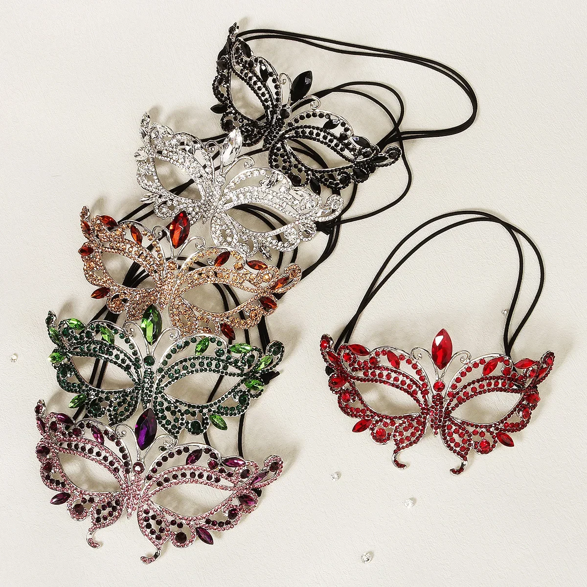 Masquerade Butterfly Mask Luxury Diamond Strass Fancy Party Mask Per Donna Lady