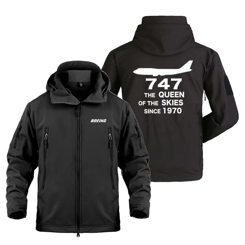 Militare Outdoor New Hooded Trip Boeing 747 Pilots Coat Jacket Man Tactical Sharkskin Warm Waterproof Softshell Giacche Per Uomo