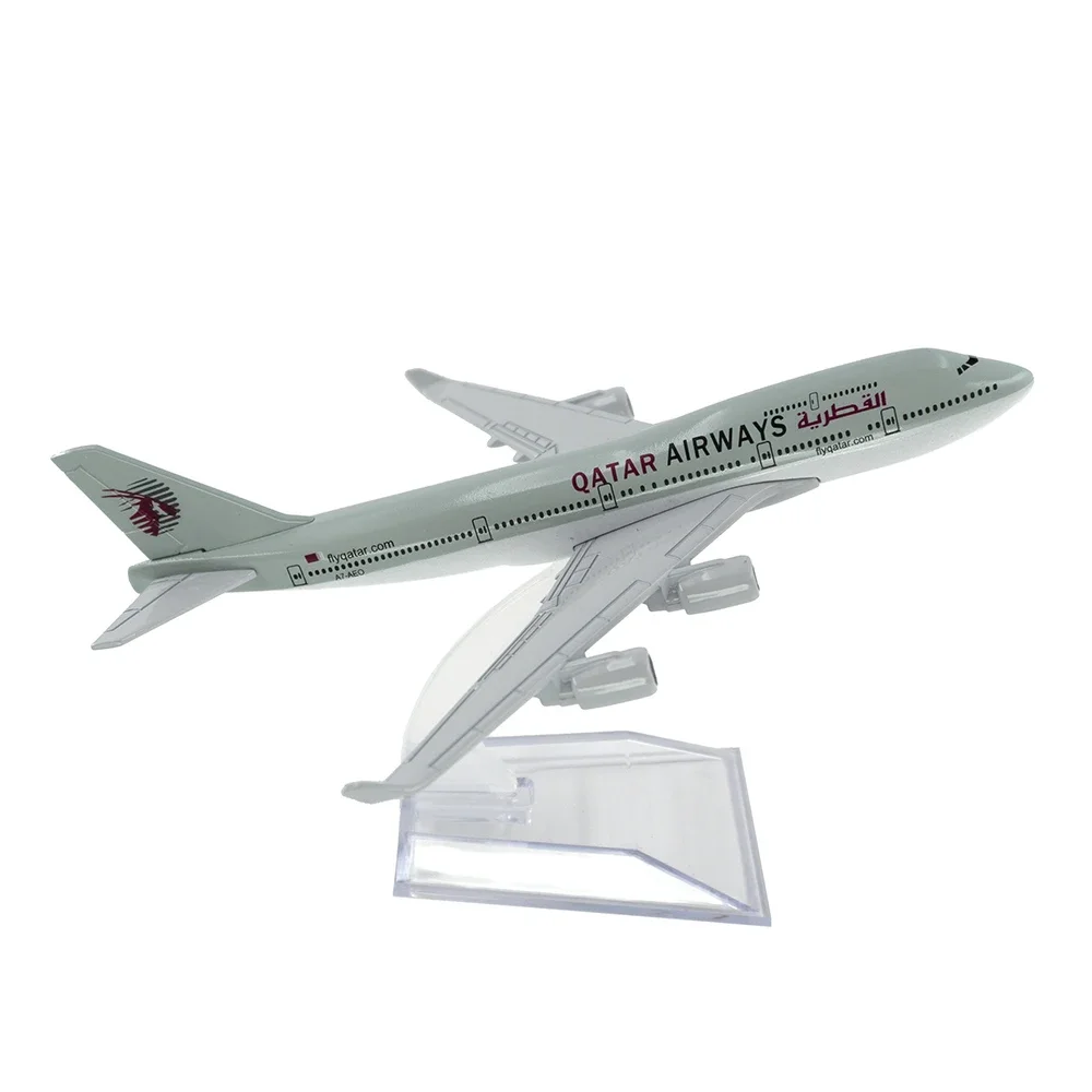 Aereo In Lega In Scala 1/400 B747 Qatar Airways 16Cm Aereo Boeing 747 Modello Giocattoli Decorazione Collezione Regalo Per Bambini
