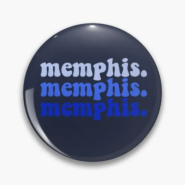 Memphis Memphis Memphis Shades Of Blu Soft Button Pin Women Funny Metal Spilla Lover Cartoon Cute Decor Clothes Jewelry Gift