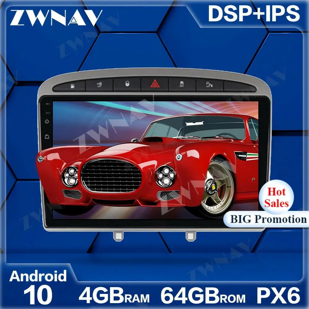 Px6 Lettore Multimediale Per Auto Android 10.0 Per Peugeot 308 308Sw 408 2012-2016 Gsp Navi Radio Navi Stereo Ips Touch Screen Head Unit