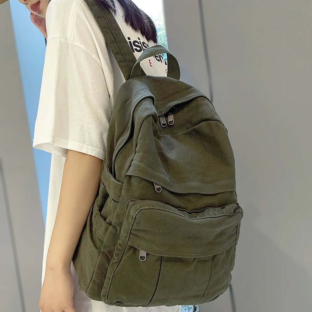 Tas Sekolah Kain Anak Perempuan Ransel Wanita Antik Mahasiswa Mode Baru Tas Laptop Wanita Kanvas Ransel Travel Kawaii Wanita