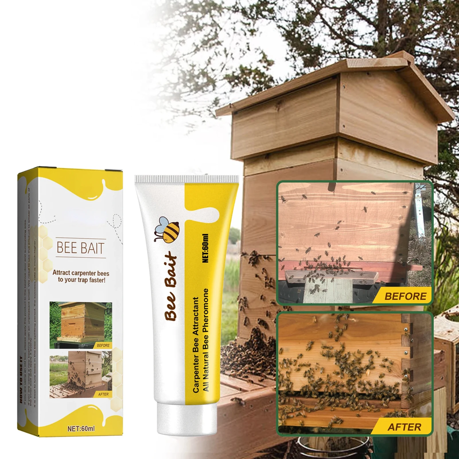 Bee Bait Bee Queen Feromone Easy Catching Lure Bait Swarm Commander Honey Hive Attract Outdoor Apicoltura Bee Attractant Bait