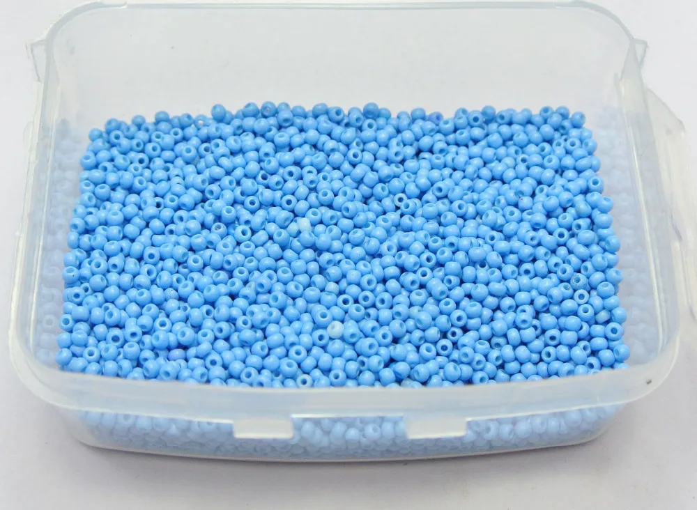 10000 Vetro Opaco Seed Beads 1.5Mm (15/0) Blue Sky + Storage Box
