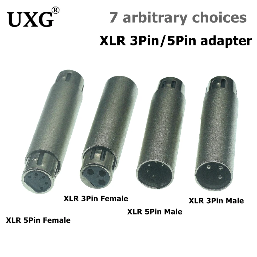 Convertitore A 3 Pin Da Xlr A 5 Pin Dmx In Metallo Adattatore Per Illuminazione Audio 3 Pin Maschio A 5 Pin Femmina 3 Pin Femmina A 5 Pin Maschio Coll