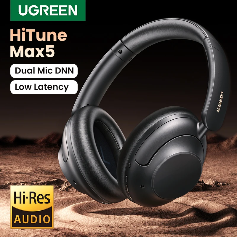 Ugreen Hitune Max5 Hybrid Active Noise Cancelling Cuffie Hi-Res Sound Cuffie Bluetooth Connessione Multipunto
