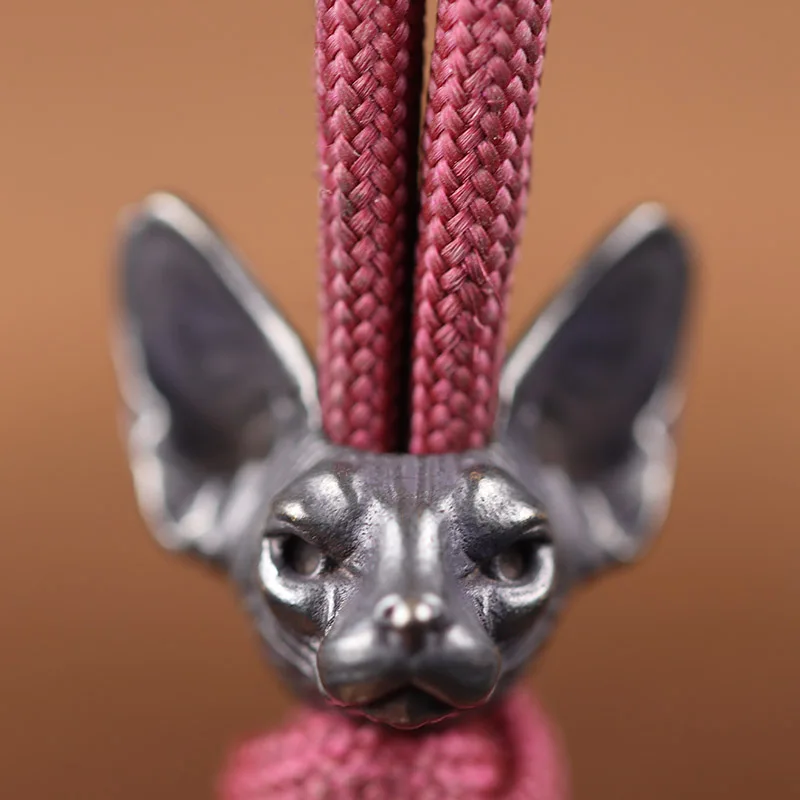 Canadese Hairless Cat Brass Knife Beads Outdoor Edc Ombrello Corda Pendenti Fai Da Te Paracord Bracciali Accessori Cordino Arazzi