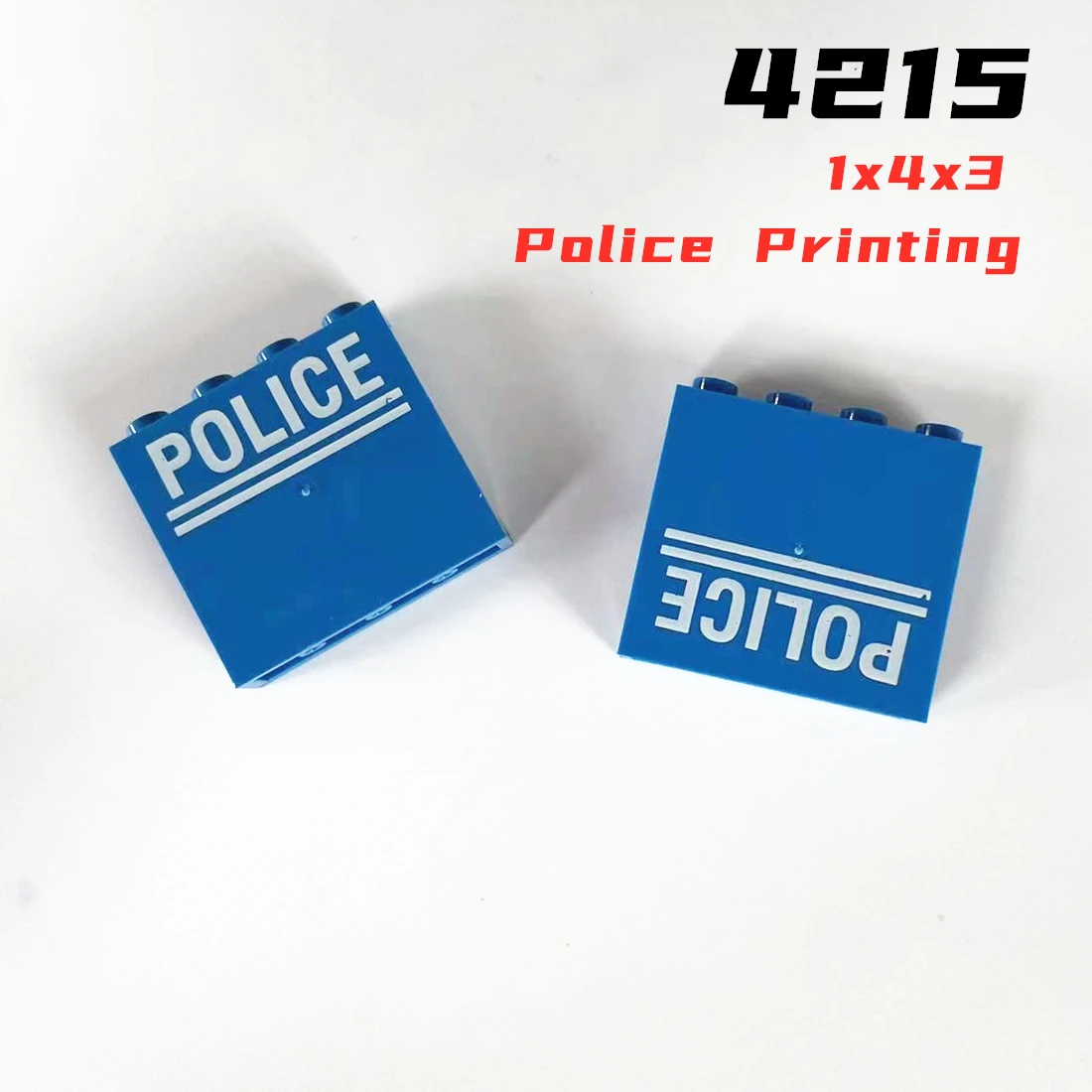 Rainbow Pig Moc 4215 60581 87543 Parti Stampate 1X4X3 Wallboard Police Printing High-Tech Building Block Modello Fai Da Te Brick Kids Toy