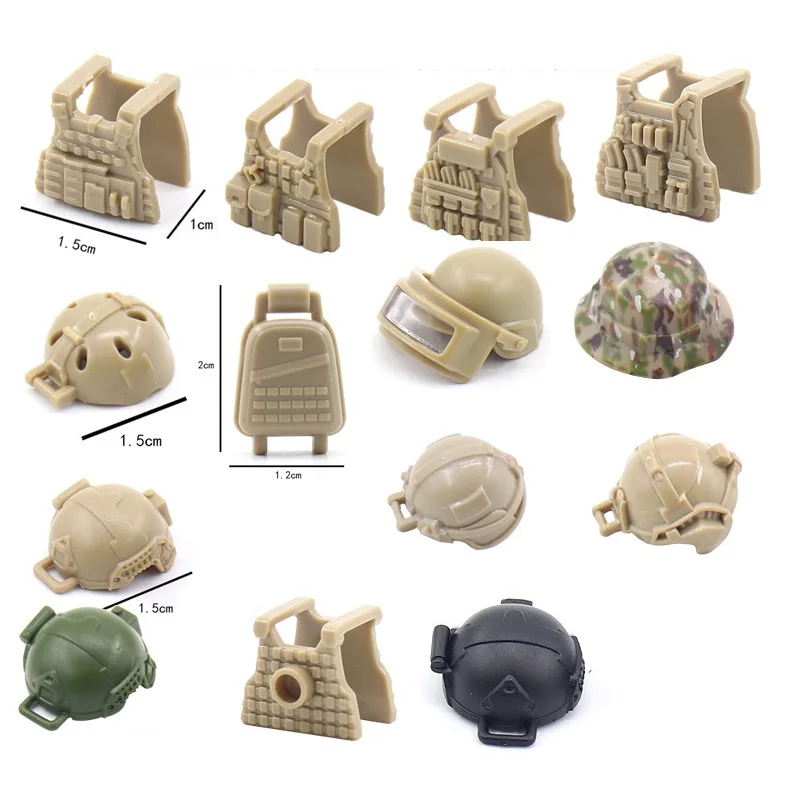 Accessori Militari Forze Speciali Giubbotto Antiproiettile Swat Arma Della Polizia Soldato Figure Building Blocks Army Moc Bricks Model Toy