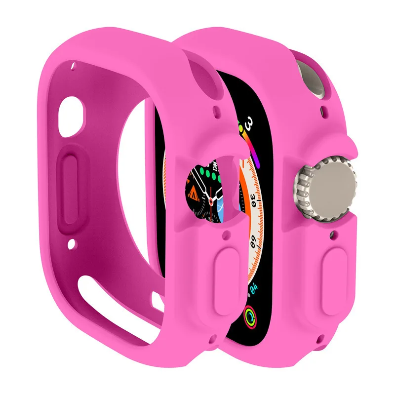 Custodia Morbida In Silicone Per Apple Watch Series 9 8 Ultra 2 Custodia Color Caramella Per Apple Watch 49Mm Proteggi Schermo Paraurti Multicolore