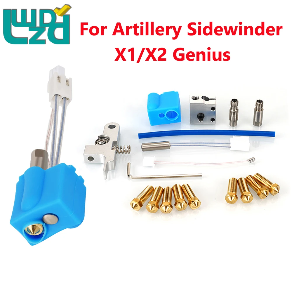 Per Artiglieria Sidewinder X1 X2 Genius 3D Printer Hotend Kit 24V 64W Termistore Tubo Di Riscaldamento 0.4Mm Ugello 1.75Mm Gola