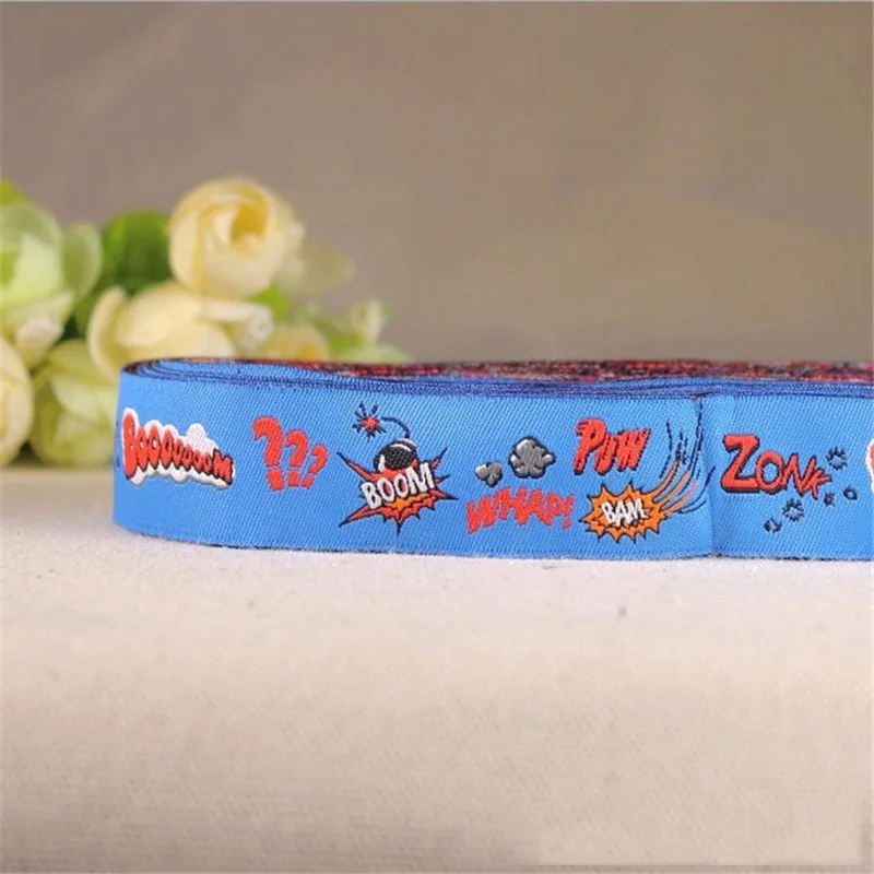 Blu Bomb 7/8 "22Mm 10 Yard/20 Yard 100% Poliestere Tessuto Jacquard Nastro Per Il Fai Da Te Accessori Headwear O Collare Di Cane