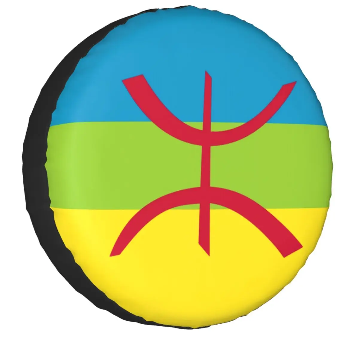 Bandiera Di Amazigh Copertura Per Pneumatici Di Ricambio Per Jeep Rv Suv 4Wd 4X4 Drapeau Amazigh Copriruota Per Auto 14 "15" 16 "17" Pollici