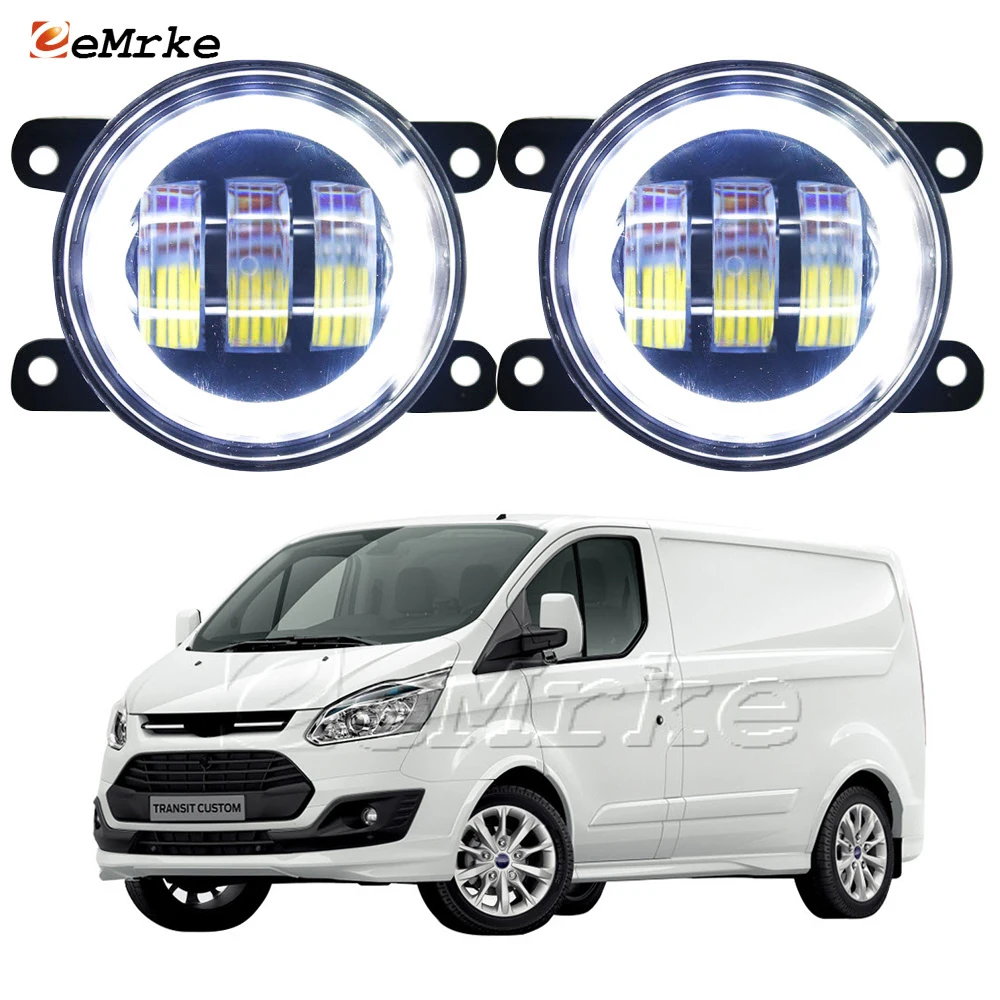 Coppia Gruppo Fendinebbia A Led Per Ford Ford Tourneo Custom /Transit Custom 2012-2017 Led Angel Eyes Drl Lens Luci Di Segnalazione Per Auto
