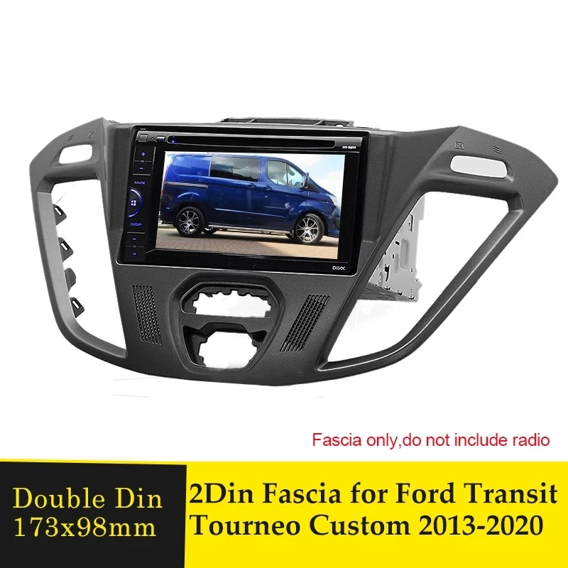 Fascia Autoradio Per Ford Transit Custom 2012-2018 Car Stereo Panel 2Din Dash Montaggio Installazione Trim Kit Cornice Cornice