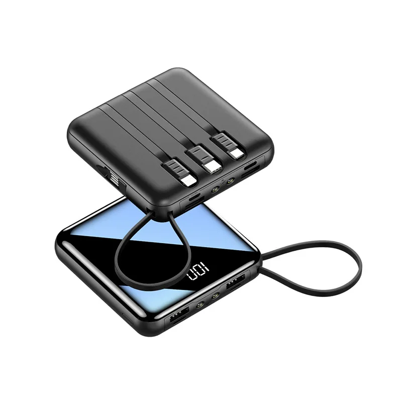 Power Bank Con Display Digitale Per Smartphone Powerbank Mirror Screen Powerbank Cavo Integrato Per Xiaomi 14 Samsung 20000Mah