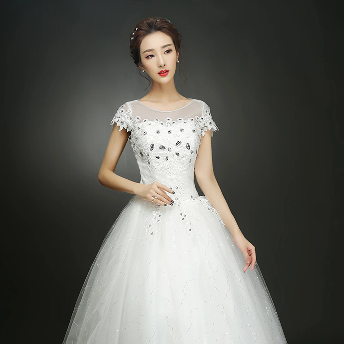 Abito Da Sposa 2021 Abito Da Sposa Robe De Mariee Courte Abito Monospalla Scintillante Abito Da Sposa Taglie Forti Abiti Da Sposa Bianchi