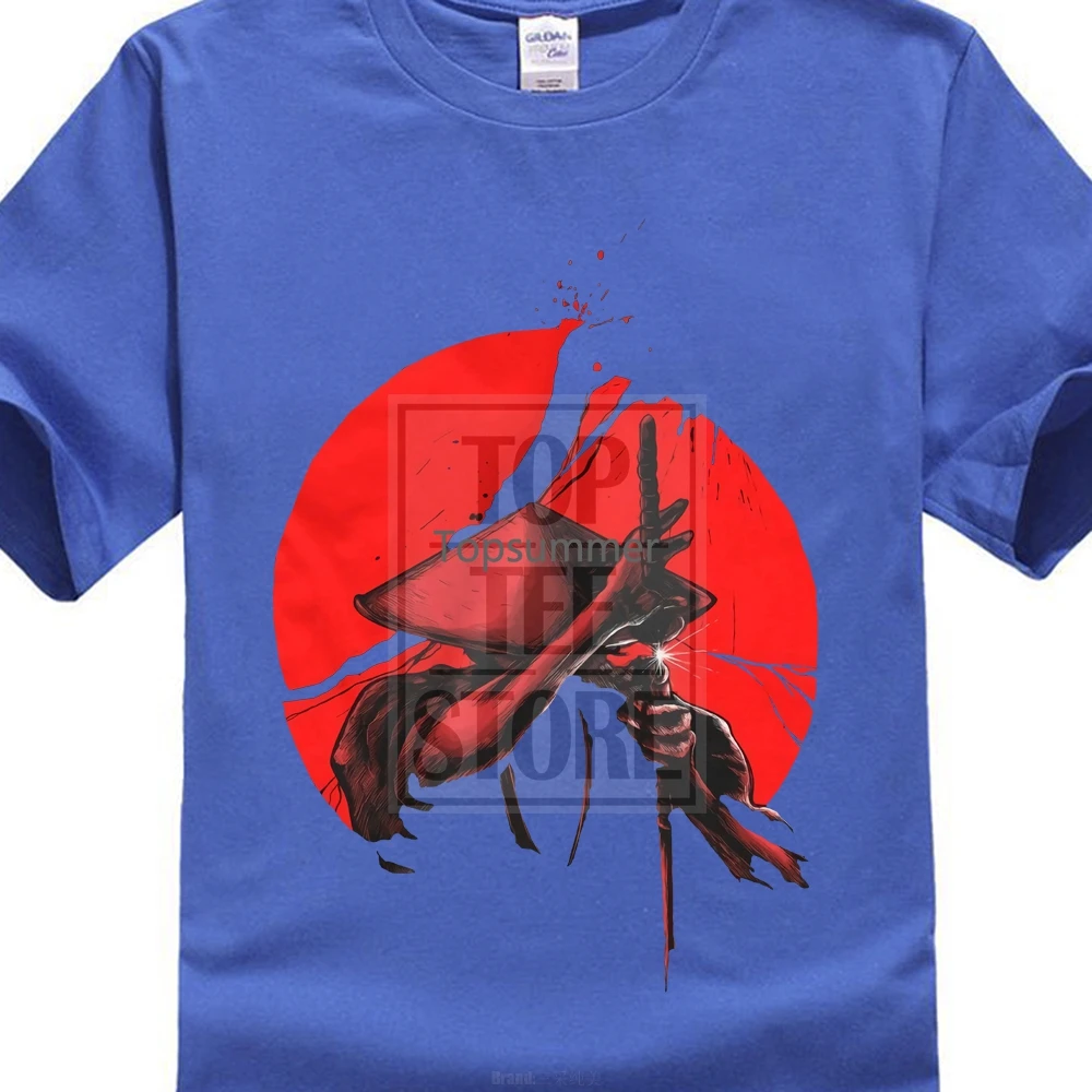Samurai Slice T Shirt Top Japan Warrior Spada Giapponese Katana Coolie Rice Hat