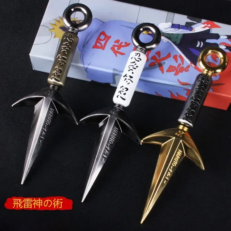 Ninja Anime Periferiche Giallo Flash Namikaze Minato L'Arte Della Mosca Raytheon Kunai Katana Spade Modello Di Arma Giocattoli Per Bambini