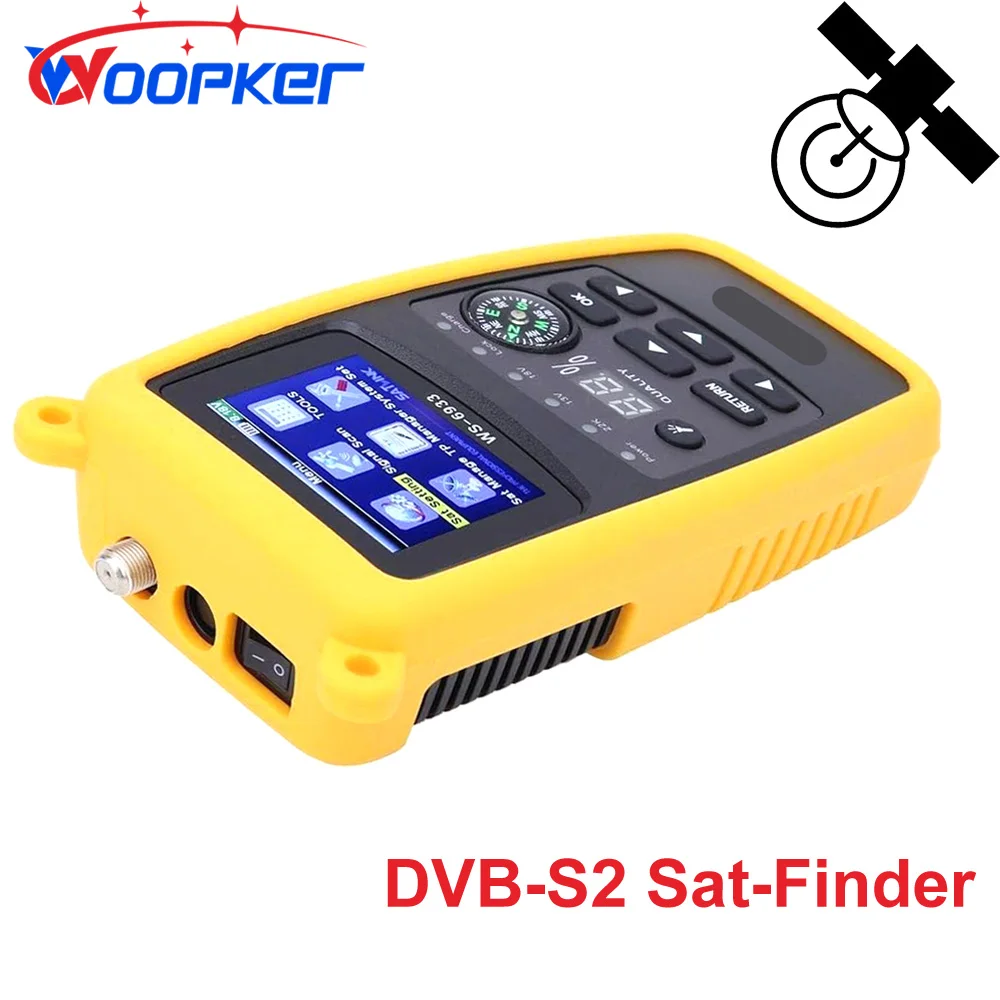 Woopker Ws 6933 Digital Hd Satellitare Finder Dvb S2 /S Fta C & Ku Sat-Finder Con Bussola Konwerter
