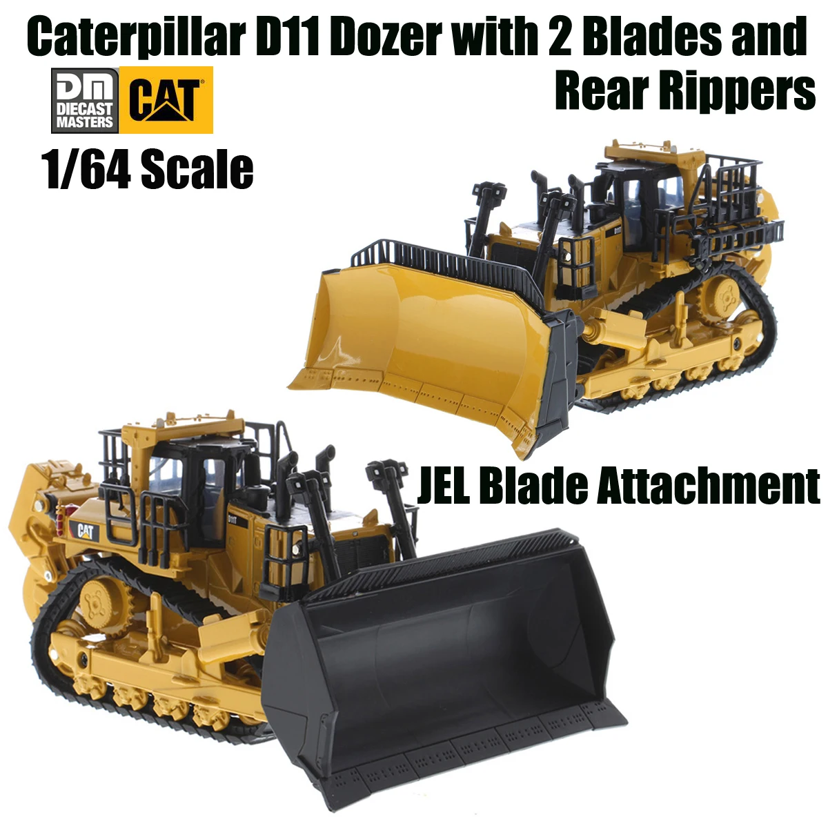 Bulldozer Dm 1/64 Cat D11 Con 2 Lame E Ripper Posteriori (Attacco Lama Jel) Di Dm Diecast Master #85637