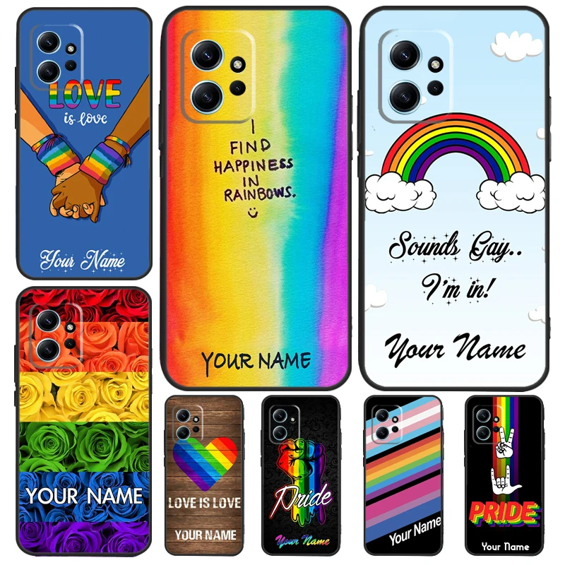 Lgbt Pride Nome Personalizzato Per Xiaomi Redmi Note 12S 11S 10S 9S Note 12 8 9 10 11 Pro Custodia Per Telefono Per Redmi 12 9 C 10C