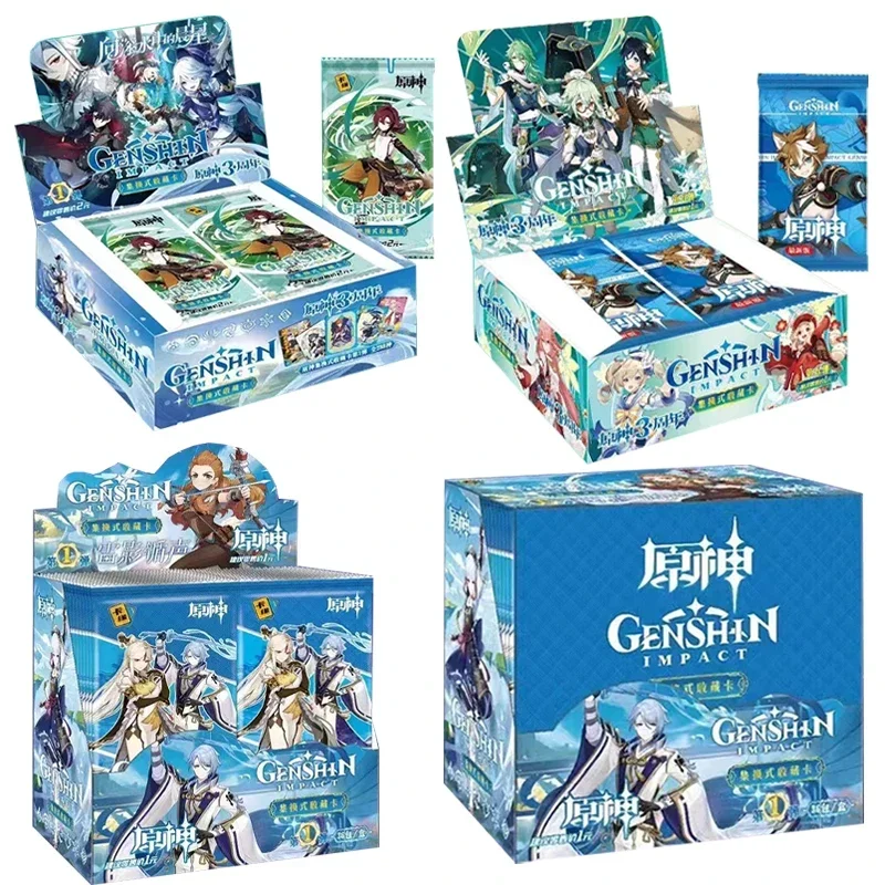 Nuovo Gioco Genshin Impact Card Anime Tcg Collection Pack Booster Box Rare Ssr Anime Carte Da Collezione Family Table Game Card Toy