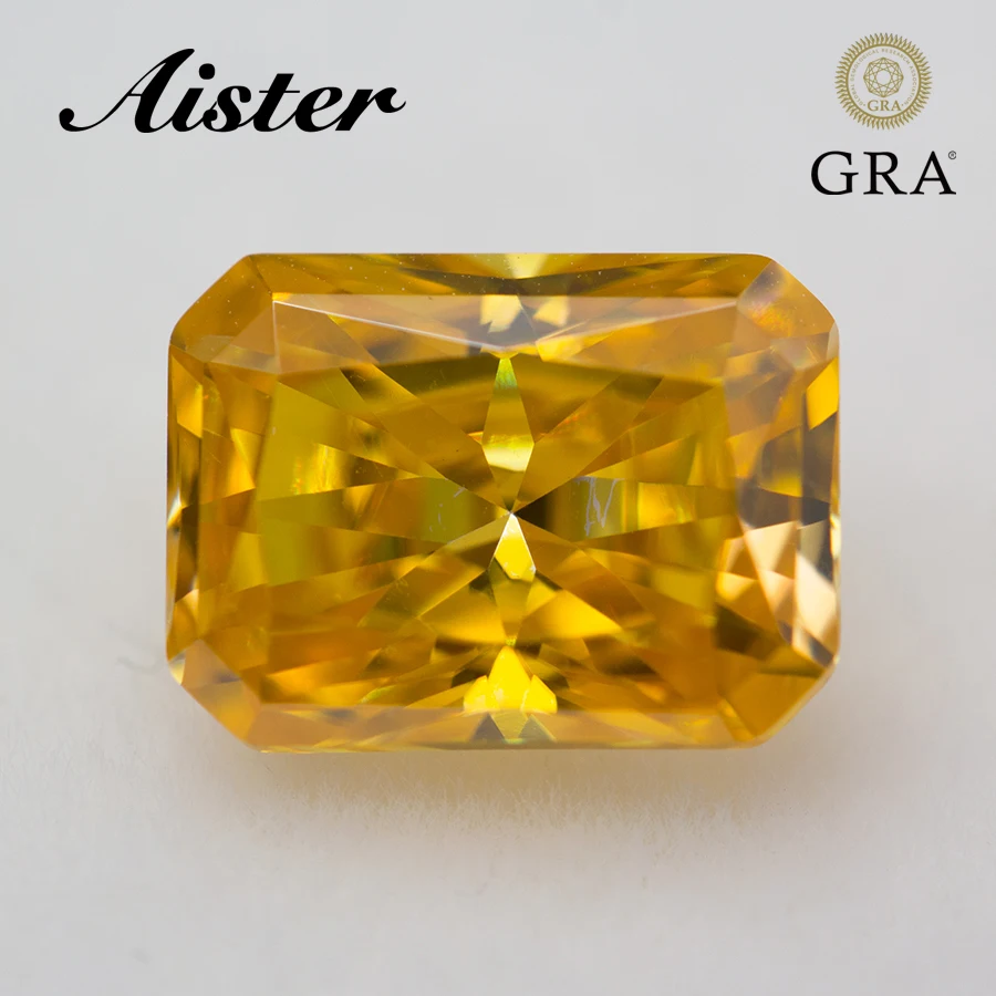 Golden/Champagne/Vivi Yellow Moissanite Stone Taglio Radiante Vvs1 Lab Diamond Gemstone Superato Diamond Test Con Rapporto Gra