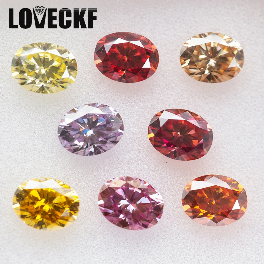 New Colored Oval Cut Moissanite Stones Lab Diamond Gra Certified Moissanite Loose Gemstone Superato Diamond Tester Con Rapporto Gra