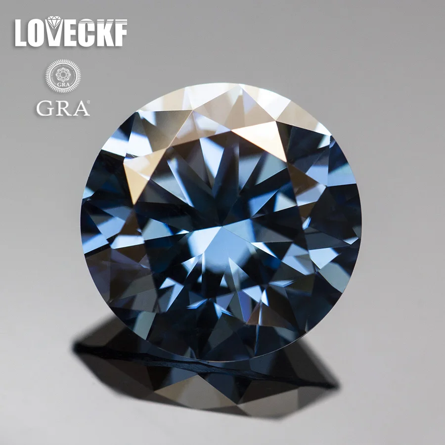 Royal Blue Moissanite Stone Lab Diamond 0.5-4.0Ct Vvs1 Certificato Moissanite Loose Positivo Pass Tester Con Certificato Gra