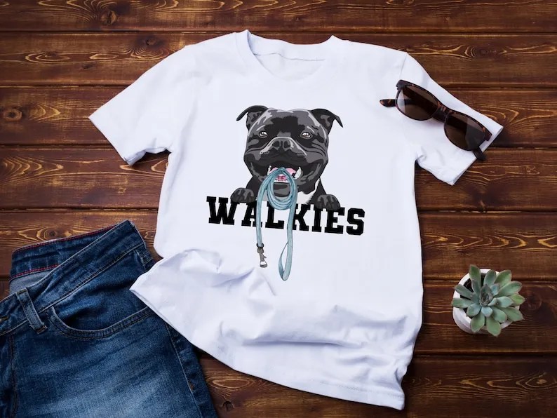 Stafter Bull Terrier Shirt Staffie T Tee Dog Shirts Lover S Dad Mom Mens Maniche Lunghe O Corte