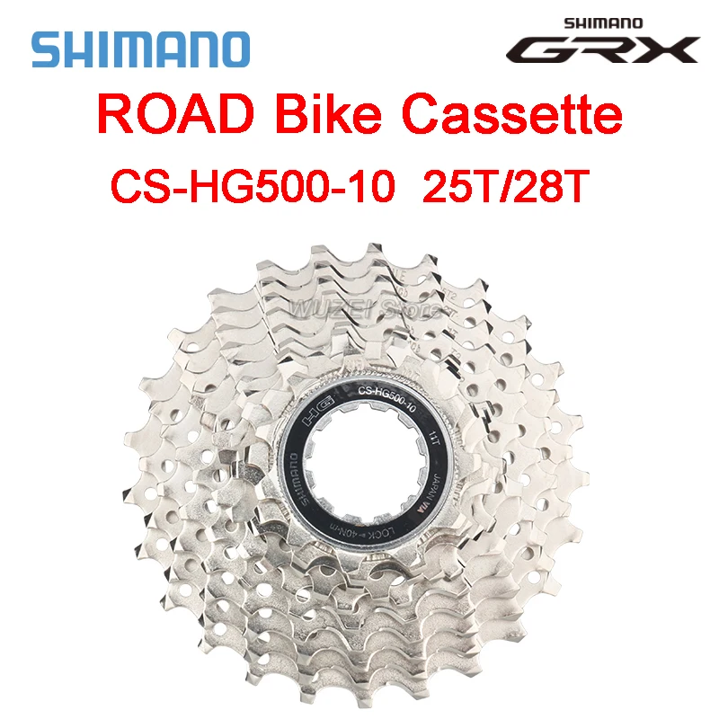 Shimano Tiagra 10S Pignone Cassetta Stradale Cs-Hg500-10 Hyperglide Grx 11-25 12-28T Hg54/Hg95/X10 Gruppo Catena Cubo K7 Volano