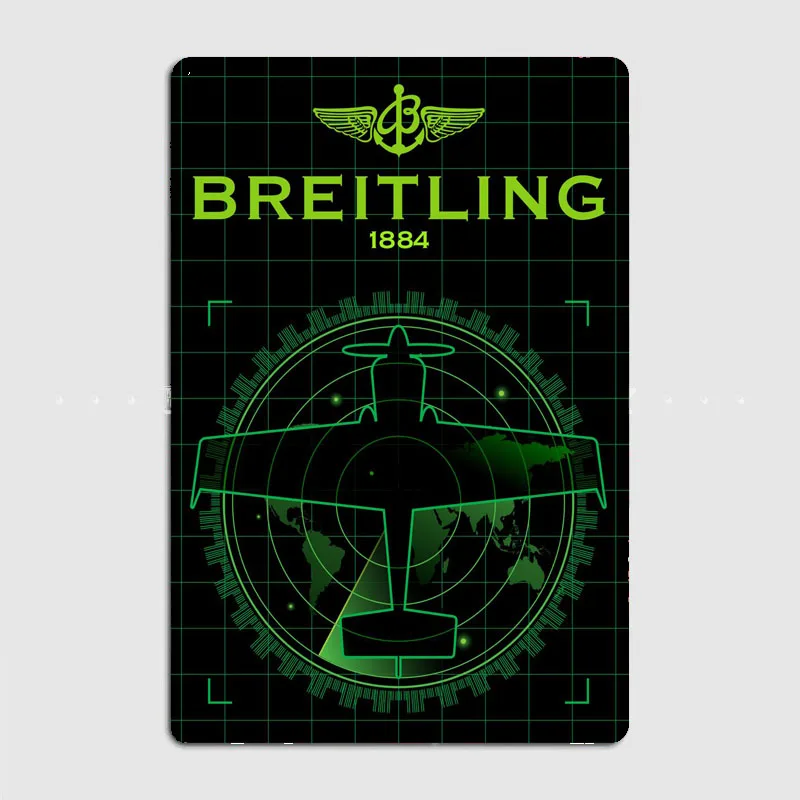 Breitling Retro Airplane Wall Decor Metal Sign Wall Decor Club Bar Retro Pub Tin Sign Poster Garage Home Room Decoration Anime