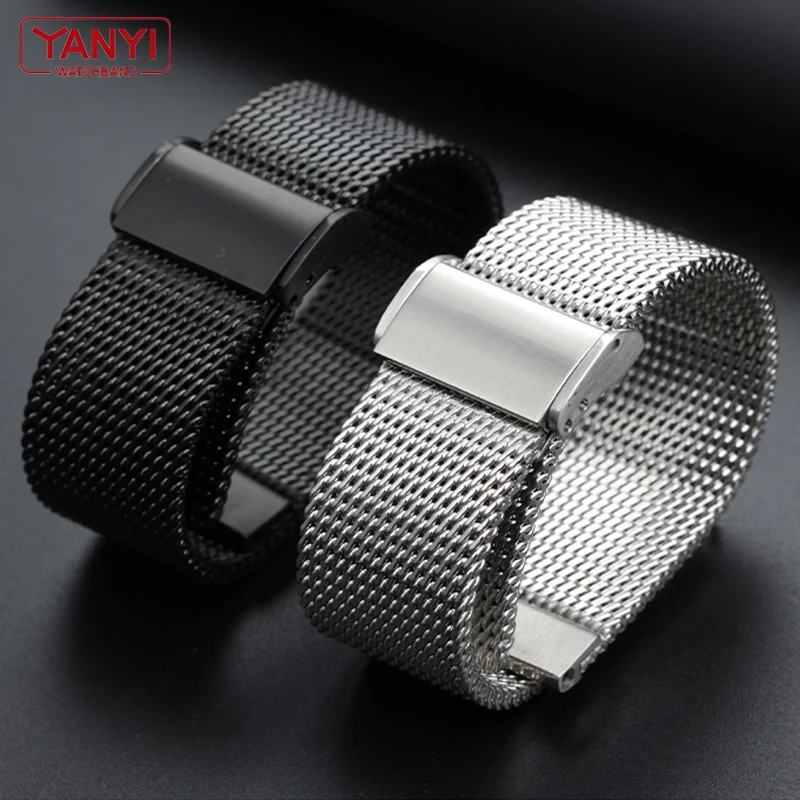 Bracciale In Acciaio Inossidabile A Rete Milano Di Alta Qualità Per Breitling I-Wc Citizen Seiko Watch Strap Mens Luxury 18 20 22Mm Watchband