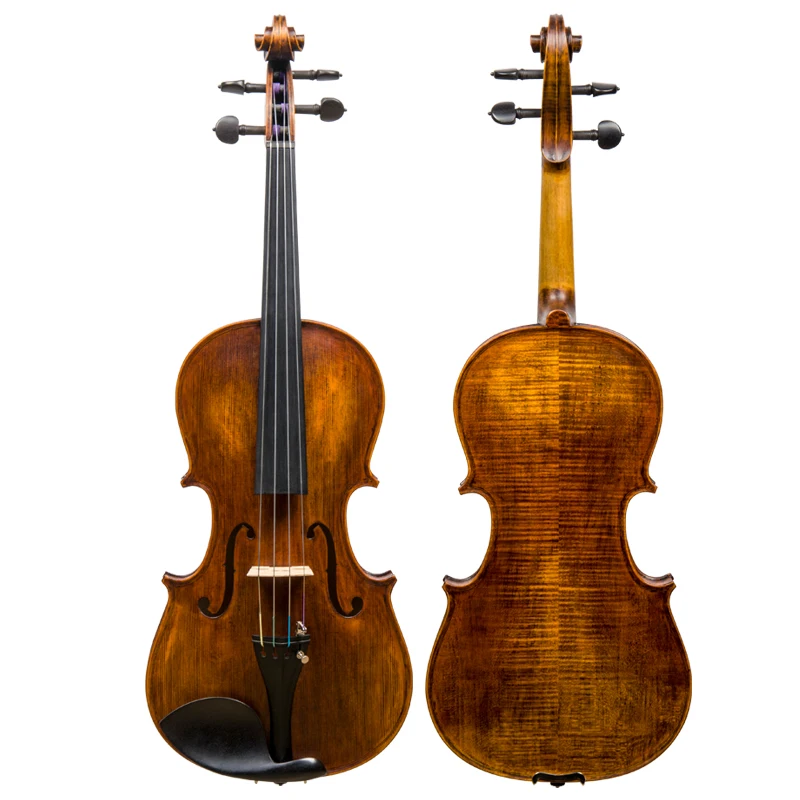 Elizabeth Advanced Viola M09 Retro Matte Oil Paint Retro In Due Pezzi Flame Maple Back Con Raccordi In Ebano Per L'Esame Di Grado Di Apprendimento