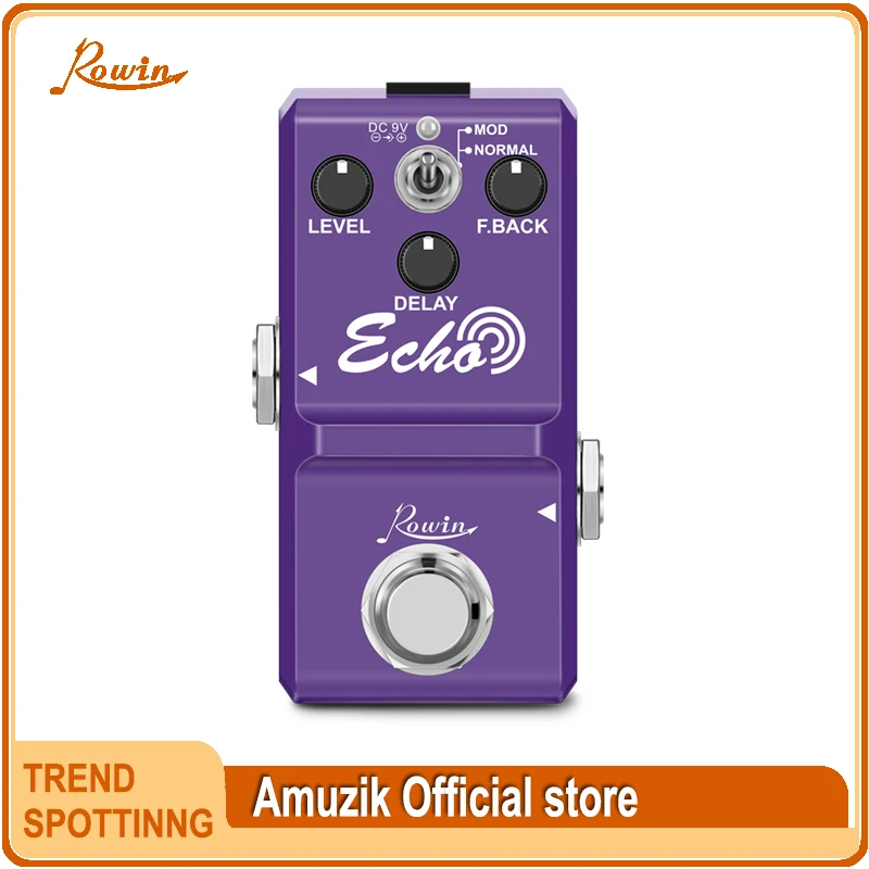 Rowin True Bypass Pedale Effetto Ritardo Chitarra Super Mini Classic Natural Echo Box Per Chitarra Elettrica