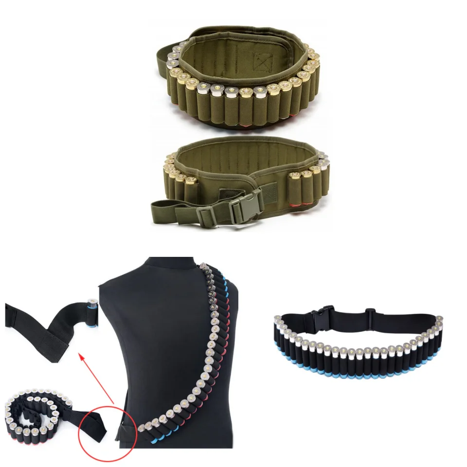 26/29/50 Rounds Shotgun Bandolier Tactical Regolabile Shotgun Shell Belt Carrier Per 12 20 Gauge Ga 29 Rounds Holder Per La Caccia