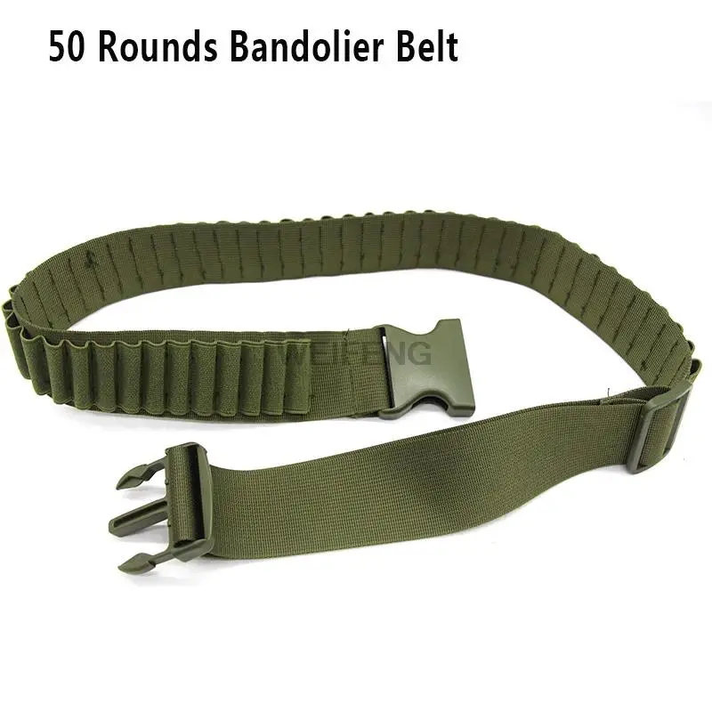Tactical 26/50 Rounds Shotgun Bandolier Belt Regolabile Shotgun Shell Belt Carrier Per 12 20 Gauge Ga Ammo Holder Caccia Gear