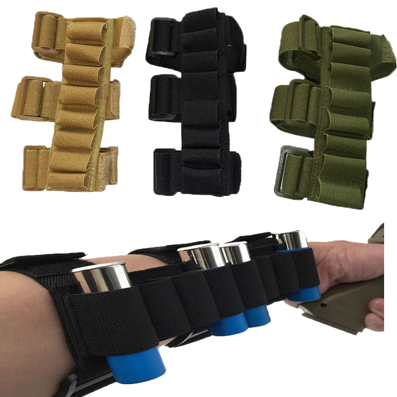 Caccia Molle 8 Rounds Shot Gun Shell Holder Shooting 12 Gauge Rifle Buttstock Bullet Ammo Cartridge Pouch Airsoft Accessori