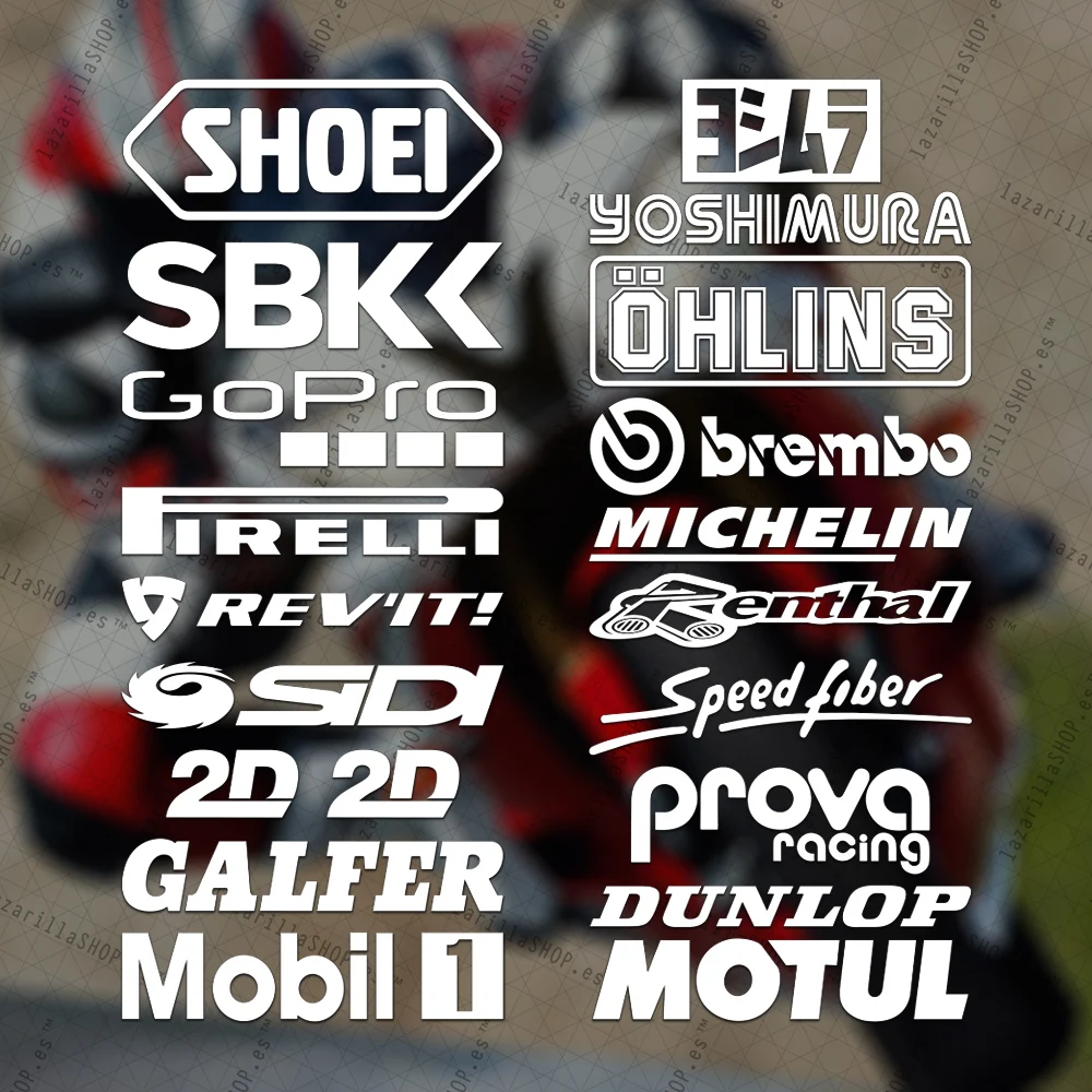 [Pack9/18Siya] Adesivi Sponsor Moto Sponsor Kit Motociclismo Vinile Adesivo Circuit Pack Marche Logo Adesivi Da Corsa Carenatura Moto Qualità Lazarill