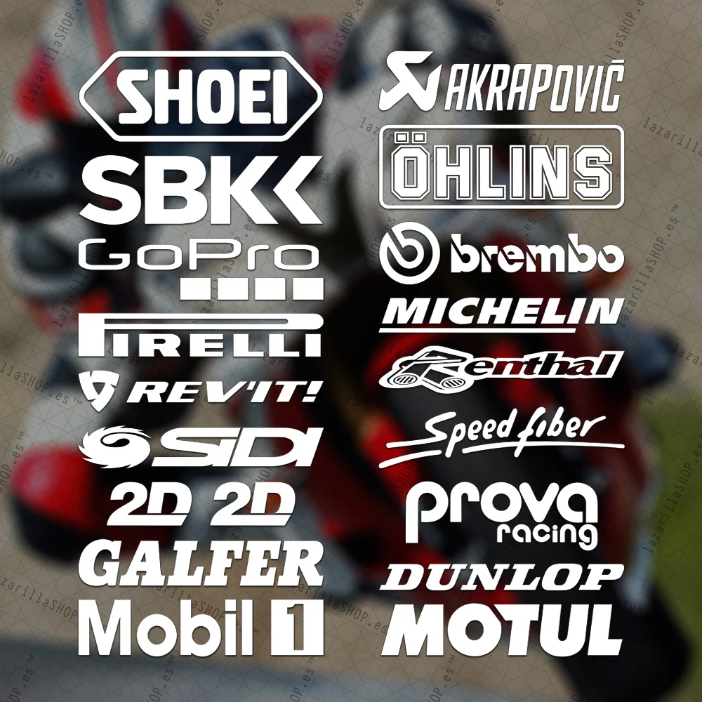 [Pack9/18Siac] Adesivi Sponsor Moto Sponsor Kit Motociclismo Vinile Adesivo Circuit Pack Marche Logo Adesivi Da Corsa Carenatura Moto Qualità Lazarill
