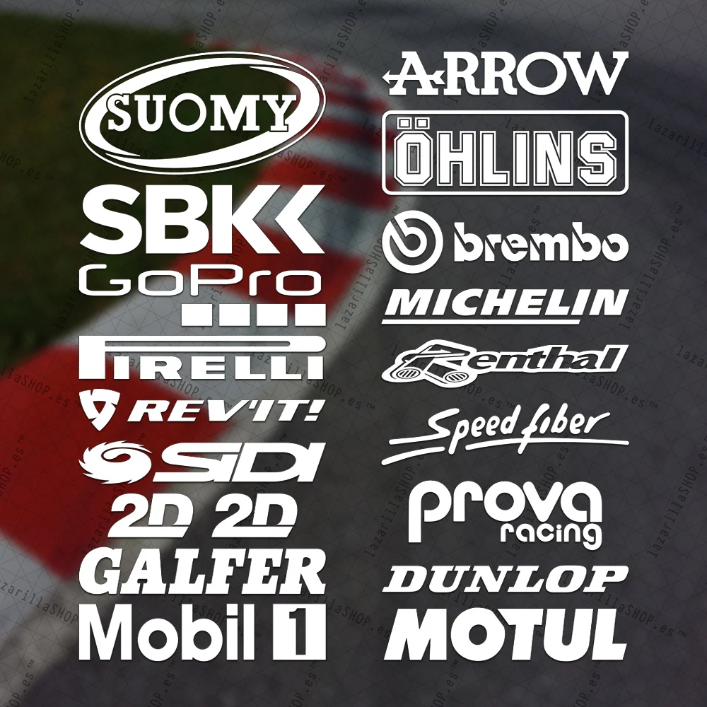 [Pack9/18Syaw] Adesivi Sponsor Moto Sponsor Kit Motorcycling Vinile Adesivo Circuit Pack Marchi Loghi Adesivi Da Corsa Carenatura Moto Qualità Lazilla