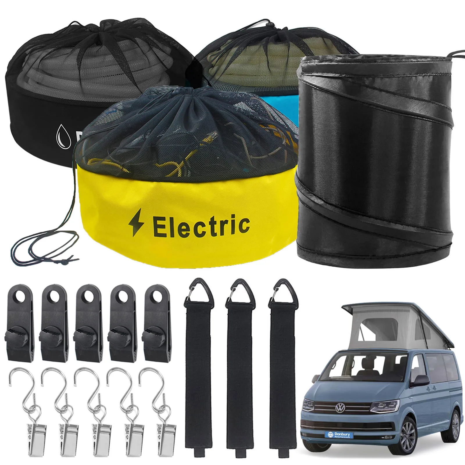 Borse Per Camper Per Vw T4 T5 T6 Transporter Camper Storage Fognatura Tubi Per Acqua Fresca/Nera Clip Per Teloni Per Tende Elettriche Pattumiera Campe
