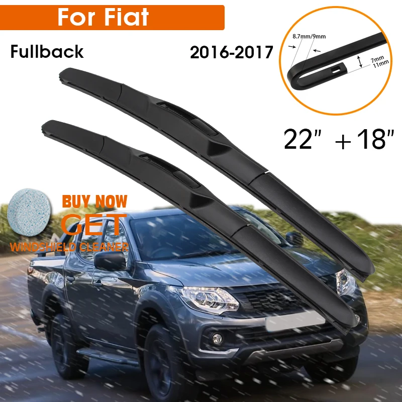 Car Wiper Blade For Fiat Fullback 2016-2017 Windshield Rubber Silicon Refill Front Window Wiper 22"+18" Lhd Rhd Auto Accessories