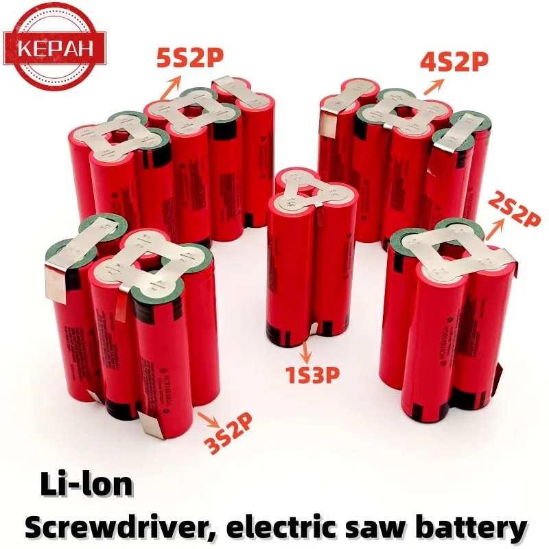 Batteria 18650 Ga Personalizzata Cacciavite 30A Trapano Elettrico Batteria Li-Lon 3 S2P 4 S2P 5 S2P 1 S3P 2 S2P 3.7V-21V 3500Mah -10500Mah