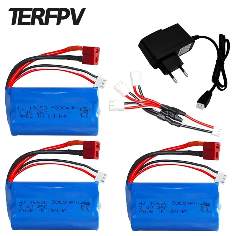 7.4V 3000Mah 18650 Batteria Lipo Per Wltoys 10428 /12428/12423 Rc Ricambi Auto 2S 7.4V Batteria Per Wltoys 144001 A959-B A969-B Q46