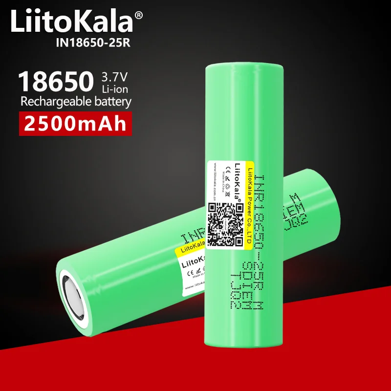 1-10Pcs Liitokala 25R 18650 2500Mah High Drain 20A 3.7V Batteria Ricaricabile Agli Ioni Di Litio Per Torcia Elettrica Utensili Elettrici Torcia Fronta