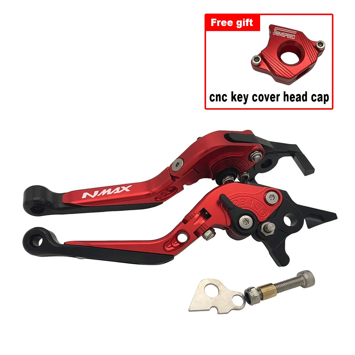 Per Yamaha Pieghevole Pieghevole Allungabile Freno Leve Di Stazionamento Coperchio Chiave N Max 155 150 Nmax155 Nmax 125 Nmax 150 N-Max 125 155 150